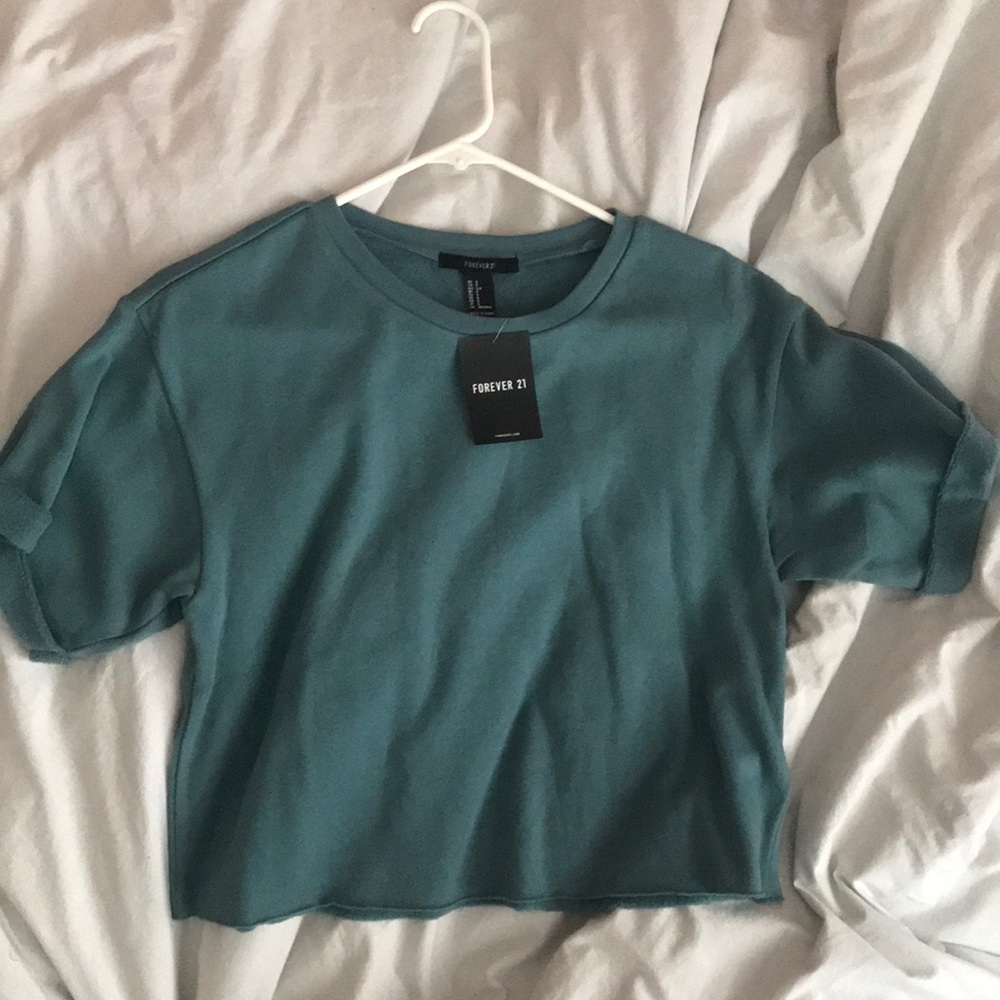 Teal crop top